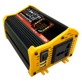 Modified Sine Wave Inverter High Frequency 6000W Peak Power Watt Power Inverter DC 12V to AC 220V Converter Car Power Charger Inverter with 2.1A Dual USB Port Battery Clips Display Screen