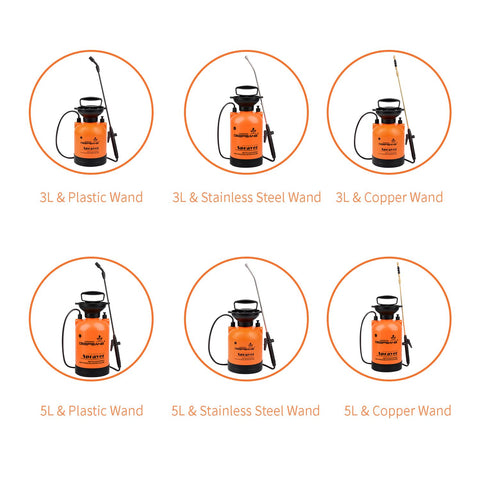 5L Garden Pump Sprayer with Wand Handheld Water Sprayers Plant Water Mister Sprayer Lawn Mister Bottle for Watering Cleaning Fertilizing Pest Control