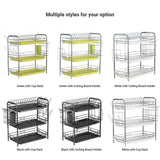 3-Tier Rustproof Dish Drying Rack Carbon Steel Dish Rack Multifunctional Organizer Dish Drainer with Drainboard Hooks Utensil Holder In Australia - Darrahopens