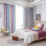Star Curtains Stars Blackout Curtains for Kids Girls Bedroom Living Room Colorful Double Layer Star Window Curtains, 2 Panels (53''W x 108''L，Purple)