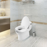 Raised Toilet Seat with Lid 300 Lbs Heavy Duty Elevated Toilet Seat with Tightening Clamps Raised Toilet Seats for Most Elongated Toilets (White, 4 Inches)