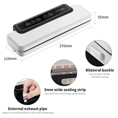 Vacuum Sealer Machine Compact Food Sealer Automatic Food Food Preservation Machine Dry & Wet Food Modes 10 Vacuum Bags In Australia - Darrahopens