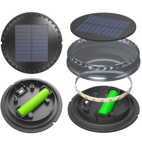 8pcs Solar Ground Lights LED Warm Light Outdoor Solar Disk Lights IP68 Waterproof Underground Lights Solar Garden Lights Landscape Lights for Pathway Yard Deck Patio Walkway