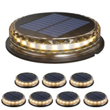 8pcs Solar Ground Lights LED Warm Light Outdoor Solar Disk Lights IP68 Waterproof Underground Lights Solar Garden Lights Landscape Lights for Pathway Yard Deck Patio Walkway