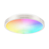 Smart Ceiling Light 11-inch 15W Flush Mount Wi-Fi Ceiling Lamp 2700K-6500K White & RGB Multicolored Dimmable Ceiling Lights Voice Control APP Control Timing Function Intelligent LED Lamps Brushed Nickel (No Hub Required)