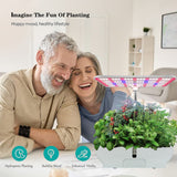 Smart Hydroponics Growing System Indoor Garden Kit 9 Pods 4H/8H/12H Timing Set Dimmable LED Grow Lights Height Adjustable 3L Water Tank Smart Water Pump for Home Office Kitchen