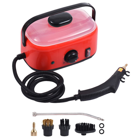 2500W Portable Handheld Steam Cleaner 2L Water Tank High Temperature 3 Bar Pressurized Steam Cleaning Machine with Brush Heads for Kitchen Bathroom Air Conditioner Refrigerator