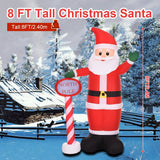 8FT Tall Christmas Santa Inflatables IP44 Weatherproof LED Light Up Xmas Yard Giant and Tall Blow Up Santa Claus with Floor Stakes and Ropes for Indoor and Outdoor Party Garden Lawn Decorations In Australia - Darrahopens