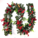 9 FT Long Christmas Garland Flexible PVC Hanging Pendant Artificial Christmas Garlands with Bowknot for Stairs Railing Fireplace Front Porch Door Tree Holiday Party Supplies