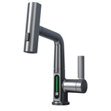 Kitchen Faucet with Pull Down Sprayer LED Temperature Display Adjustable Height and 360 Degrees Swivel 3 Modes Single-Handle Stainless Steel Pull-Out Basin Mixer Tap In Australia - Darrahopens