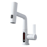 Darrahopens Furniture > Bathroom > Tap & Sink Accessories Kitchen Faucet with Pull Down Sprayer LED Temperature Display Adjustable Height and 360 Degrees Swivel 3 Modes Single-Handle Stainless Steel Pull-Out Basin Mixer Tap In Australia - Darrahopens