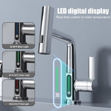 Darrahopens Furniture > Bathroom > Tap & Sink Accessories Kitchen Faucet with Pull Down Sprayer LED Temperature Display Adjustable Height and 360 Degrees Swivel 3 Modes Single-Handle Stainless Steel Pull-Out Basin Mixer Tap In Australia - Darrahopens