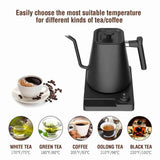 Electric Kettle 1200W 1-24 Hour Timer Hand Brew Coffee Gooseneck Electric Kettle for Home Hotel Office