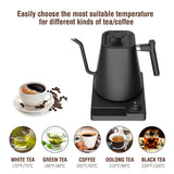 Electric Kettle 1200W 1-24 Hour Timer Hand Brew Coffee Gooseneck Electric Kettle for Home Hotel Office