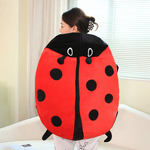 Wearable Ladybug Pillow Cute Warm Sleeping Wearable Plush Removable Oversized 60cm/23in Giant Wearable Ladybug Pillow for Children and Adults Release Stress