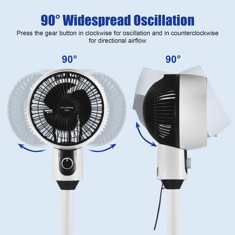 Oscillating Fan 3 Speed Quiet Pedestal Floor Standing Fan for Home Bedroom Living Room In Australia - Darrahopens