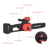 12 inches Cordless Electric Chainsaw with Brushless Motor 48-Volt Lithium-ion Handheld Power Chain Saws with Battery and Charger for Wood Cutting and Tree Pruning