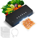 2-in-1 Auto Food Vacuum Sealer Machine for All Food Storage and External Vacuum Seal 60kPa Suction Power Food Bag Sealer Built-in Cutter with 10 Vacuum Seal Bags and Air Suction Hose In Australia - Darrahopens