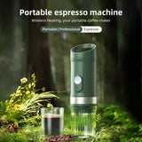 Portable Electric Espresso Coffee Machine Cordless Heat and Cold Brew 3oz Single Serve Mini Coffee Maker with 3-IN-1 Coffee Powder/N Capsule/DG Capsule 20Bar Pump Pressure Rechargeable 9600mAh Battery