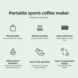 Portable Electric Espresso Coffee Machine Cordless Heat and Cold Brew 3oz Single Serve Mini Coffee Maker with 3-IN-1 Coffee Powder/N Capsule/DG Capsule 20Bar Pump Pressure Rechargeable 9600mAh Battery In Australia - Darrahopens