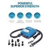 20PSI High Pressure SUP Pump Dual Motor 150W 12V DC Inflatable Deflatable Electric Air Pump with 7 Nozzles for Paddle Board Surfboard Air Mattress Boat Kayak with Portable Handle LED Display Screen In Australia - Darrahopens