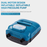 20PSI High Pressure SUP Pump Dual Motor 150W 12V DC Inflatable Deflatable Electric Air Pump with 7 Nozzles for Paddle Board Surfboard Air Mattress Boat Kayak with Portable Handle LED Display Screen