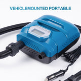 20PSI High Pressure SUP Pump Dual Motor 150W 12V DC Inflatable Deflatable Electric Air Pump with 7 Nozzles for Paddle Board Surfboard Air Mattress Boat Kayak with Portable Handle LED Display Screen