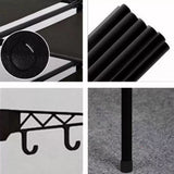 Double Rod Clothes Rack with 6 Storage Shelves Durable Steel Pipe Garment Rack Clothing Rack with 2 Extended Pendant Hooks for Entryway Corner Bedroom In Australia - Darrahopens