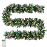 Pre Lit Xmas Garland with Pine Cones and Berry Clusters Artificial Garland with 50 LED Lights Battery Operated for for Home Stairs Fireplace Front Door In Australia - Darrahopens