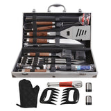 38Pcs BBQ Grill Accessories Set Portable Stainless Steel Grill Tools Grilling Accessories with Aluminum Case Thermometer Gloves Grill Mats for Outdoor Camping Backyard Barbecue Picnic