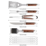 38Pcs BBQ Grill Accessories Set Portable Stainless Steel Grill Tools Grilling Accessories with Aluminum Case Thermometer Gloves Grill Mats for Outdoor Camping Backyard Barbecue Picnic