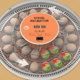 30 Eggs Incubator with Automatic Egg Turning Humidity Control Temperature Display and Egg Candler Light Cozy Incubator with External Injection Water Bottle for Hatching Chicken Bird Duck Quail Parrot Eggs
