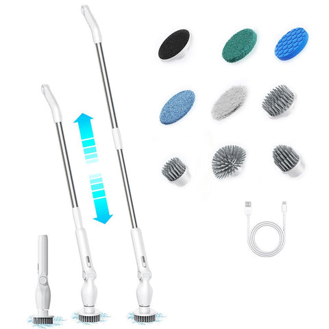 9-in-1 Electric Spin Scrubber with 9 Brush Heads Cordless Cleaning Brush Scrubber Adjustable Angle IPX5 Waterproof LED Digital Display Screen Shower Cleaning Brush for Home Bathroom Kitchen Car In Australia - Darrahopens
