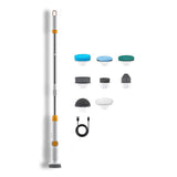 Electric Spin Scrubber with 8 Brush Heads Cordless Cleaning Brush Scrubber 3 Adjustable Handle IPX7 Waterproof LED Digital Display Screen Shower Cleaning Brush for Home Bathroom Kitchen Car