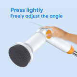 Electric Spin Scrubber with 8 Brush Heads Cordless Cleaning Brush Scrubber 3 Adjustable Handle IPX7 Waterproof LED Digital Display Screen Shower Cleaning Brush for Home Bathroom Kitchen Car