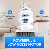 Electric Spin Scrubber with 8 Brush Heads Cordless Cleaning Brush Scrubber 3 Adjustable Handle IPX7 Waterproof LED Digital Display Screen Shower Cleaning Brush for Home Bathroom Kitchen Car