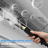 Handheld Multi-surface Steam Cleaner with 4pcs Accessories Touch Screen 6 Levels Adjustable 15s Fast Steam Deep Cleaning with Portable Handle 1200ml/40.5oz Water Tank for Sofa Window Glass Kitchen Stove Range Hood Car