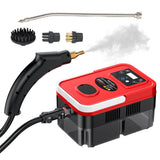 Handheld Multi-surface Steam Cleaner with 4pcs Accessories Touch Screen 6 Levels Adjustable 15s Fast Steam Deep Cleaning with Portable Handle 1200ml/40.5oz Water Tank for Sofa Window Glass Kitchen Stove Range Hood Car
