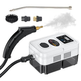 Handheld Multi-surface Steam Cleaner with 4pcs Accessories Touch Screen 6 Levels Adjustable 15s Fast Steam Deep Cleaning with Portable Handle 1200ml/40.5oz Water Tank for Sofa Window Glass Kitchen Stove Range Hood Car