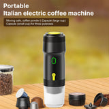 Portable Coffee Machine for Car Home Travel 3 in 1 Cordless Electric Coffee Maker Work With Capsule and Ground Coffee Mini Cold Brew and Heating Coffee Maker with 120ml Cup