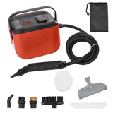 Portable Steam Cleaner 3 Temperature Adjustable Deep Cleaning Machine with 1200ml Water Tank 3 Brush Heads Window Scraper Cloth Cover Storage Bag 1.5m/4.9ft Power Cord for Home Upholstery Clothes Car