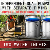 Dual Pump Solar Drip Irrigation System with Rain Sensing Digital Display Screen Child Lock 2 Group Automatic Watering System for 30 Potted Plants DIY Drip Irrigation Kit with Solar Panel 98Ft Pipe Copper Filter Connectors Gloves In Australia - Darrahopens