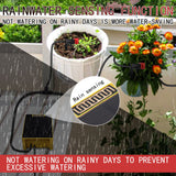 Dual Pump Solar Drip Irrigation System with Rain Sensing Digital Display Screen Child Lock 2 Group Automatic Watering System for 30 Potted Plants DIY Drip Irrigation Kit with Solar Panel 98Ft Pipe Copper Filter Connectors Gloves