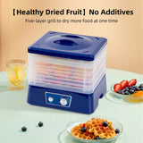 Dehydrators for Food and Jerky with 5 Drying Racks 95-158℉ 8 Gears Temperature Adjustable Vegetable Fruit Dehydrator with Large Knob Control and Clear Food Grade PP Grill Rack