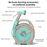 Retractable Garden Hose Reel with 6-in-1 Sprayer Nozzle 49Ft Hose Portable Water Hose Reels with Auto Spray Lock and Pipe Storage Bracket Standard 1/2-3/4'' Pipe Connector for Watering Cleaning In Australia - Darrahopens