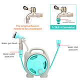 Retractable Garden Hose Reel with 6-in-1 Sprayer Nozzle 49Ft Hose Portable Water Hose Reels with Auto Spray Lock and Pipe Storage Bracket Standard 1/2-3/4'' Pipe Connector for Watering Cleaning In Australia - Darrahopens