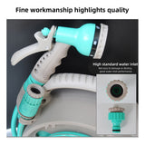 Retractable Garden Hose Reel with 6-in-1 Sprayer Nozzle 49Ft Hose Portable Water Hose Reels with Auto Spray Lock and Pipe Storage Bracket Standard 1/2-3/4'' Pipe Connector for Watering Cleaning