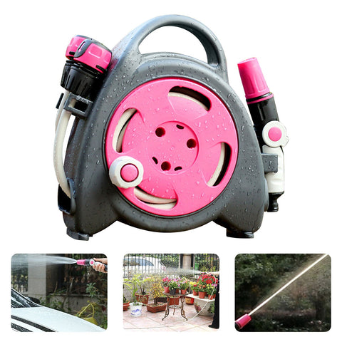 Retractable Garden Hose Reel 37.7Ft Portable Water Hose Reels for Outside with 3-in-1 Sprayer Nozzle Auto Spray Lock and Pipe Storage Bracket for Watering Cleaning In Australia - Darrahopens