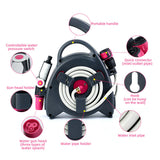 Retractable Garden Hose Reel 37.7Ft Portable Water Hose Reels for Outside with 3-in-1 Sprayer Nozzle Auto Spray Lock and Pipe Storage Bracket for Watering Cleaning In Australia - Darrahopens