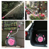 Retractable Garden Hose Reel 37.7Ft Portable Water Hose Reels for Outside with 3-in-1 Sprayer Nozzle Auto Spray Lock and Pipe Storage Bracket for Watering Cleaning